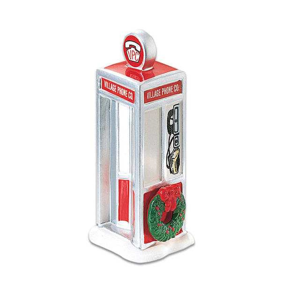 Department 56 Village Phone Booth Original Snow Village