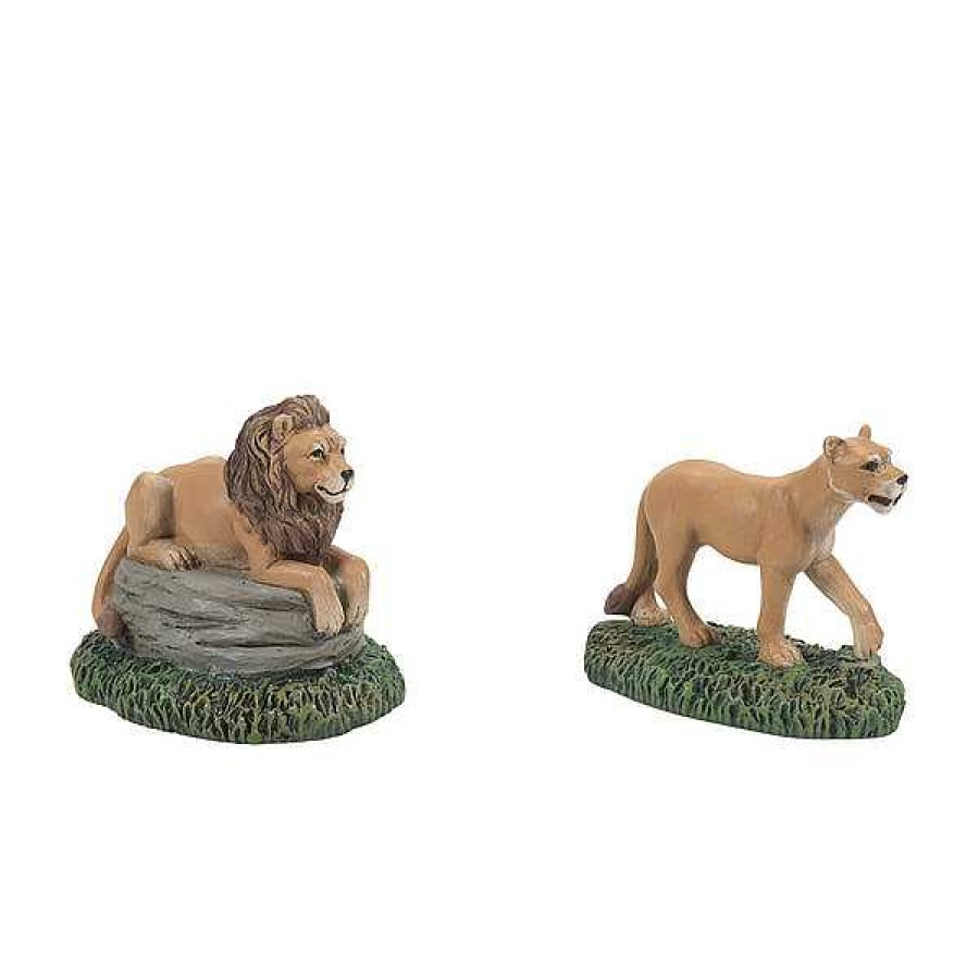 Department 56 Zoological Gardens Lions St2 Village Accessories