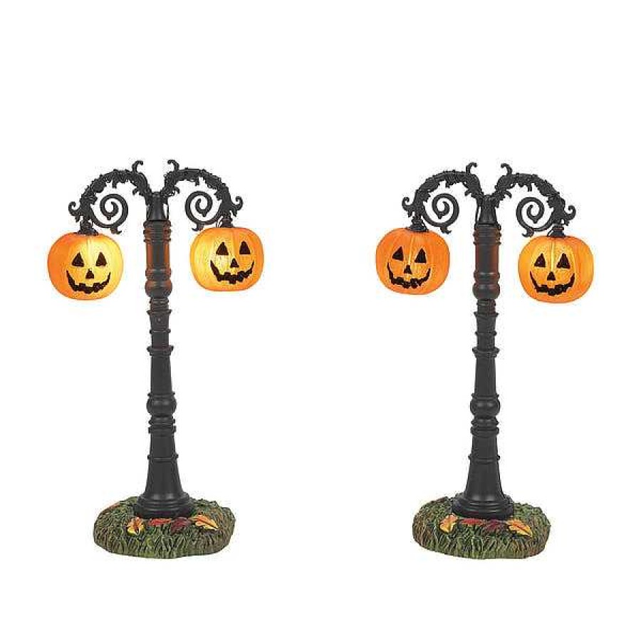 Department 56 Hallows Eve Lit Street Lamps Village Halloween Accessories