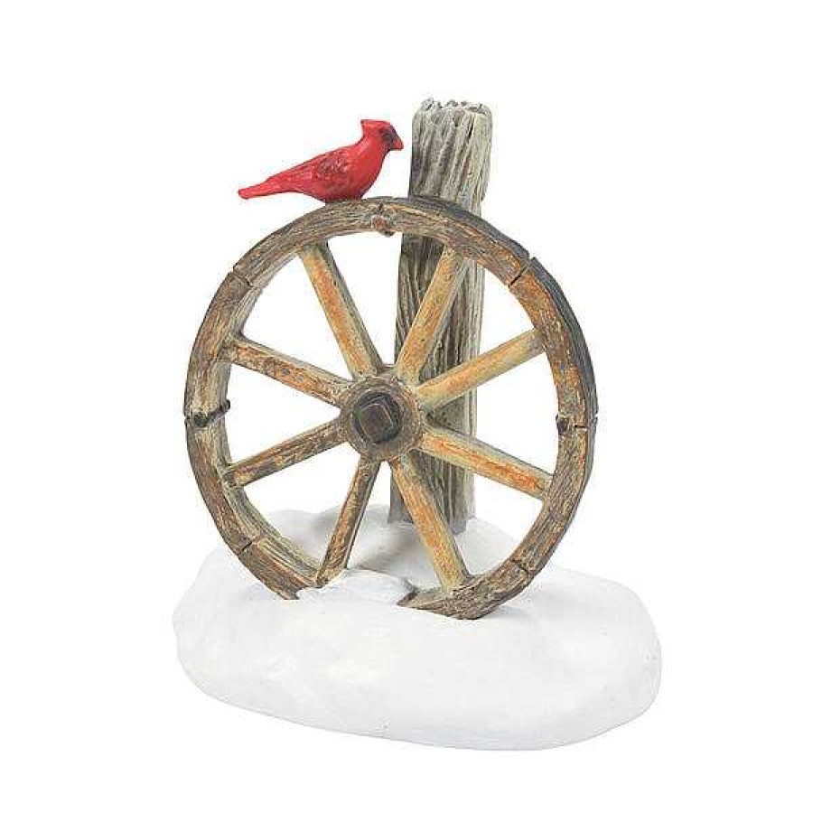 Department 56 Cardinal Christmas Wagon Wheel Village Accessories