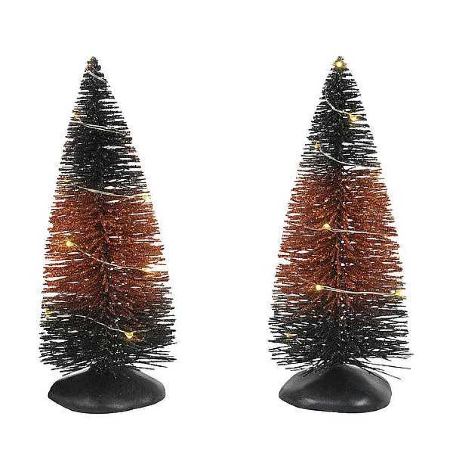 Department 56 Trad'L Lit Hlwn Trees Set Of 2 Village Halloween Accessories