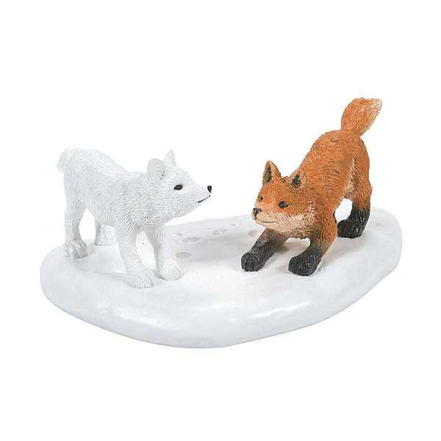 Department 56 White Christmas Fox Face Off Village Accessories