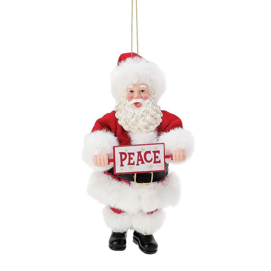 Department 56 Peace/Joy Flip Orn New Santas