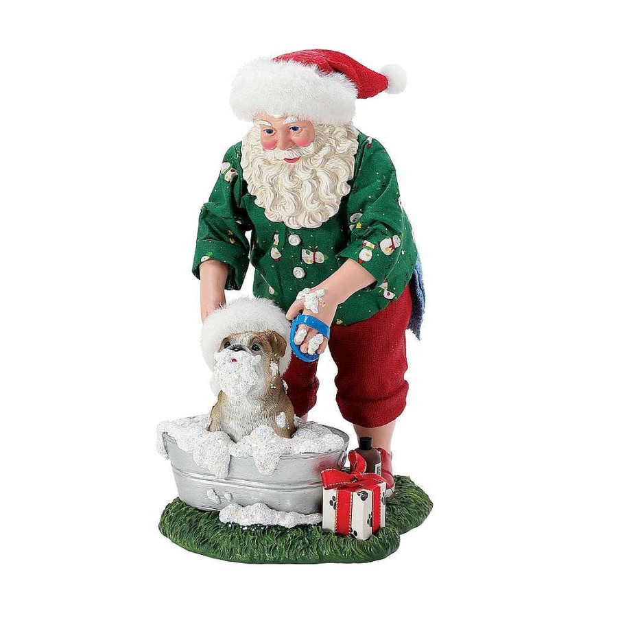 Department 56 Bulldog Bubble Bath New Santas