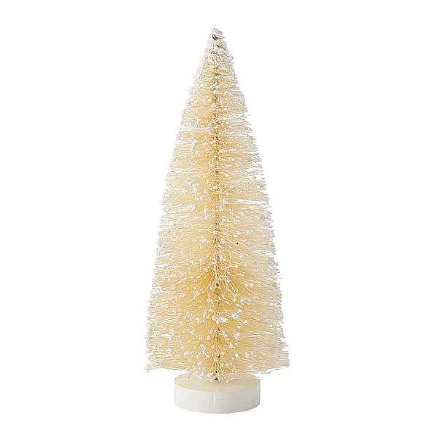 Department 56 Cream Tree With Snow Glitter Christmas Basics