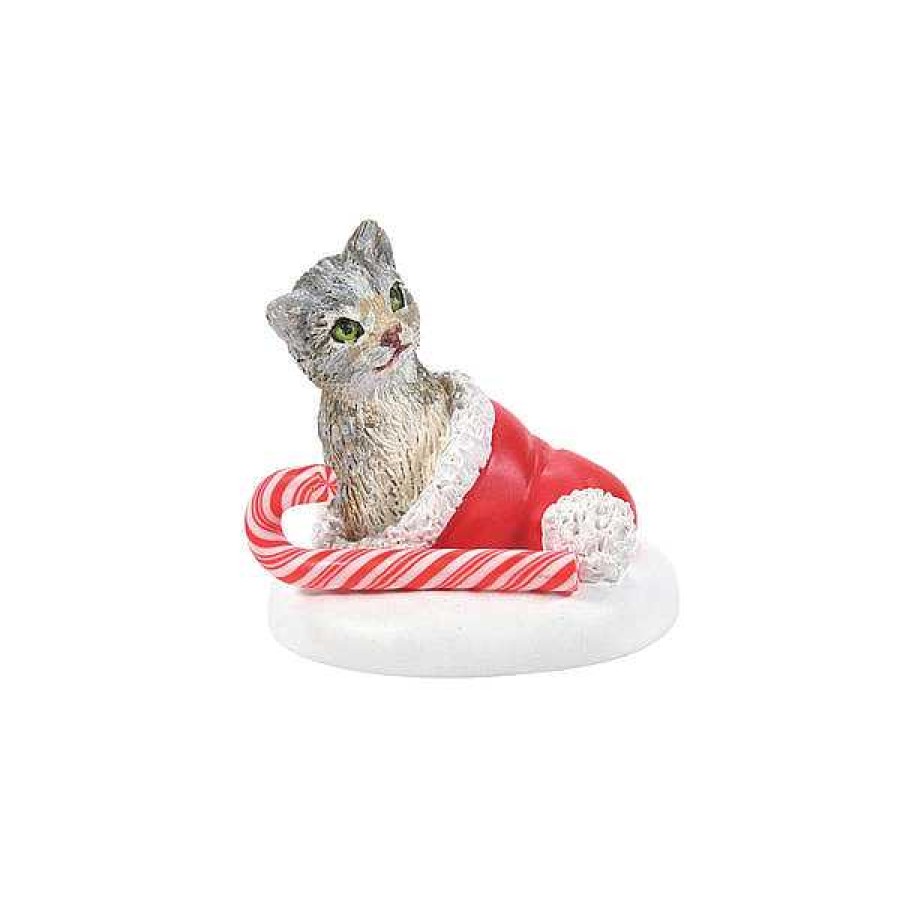 Department 56 Candy Cane Kitten Surprise Village Accessories