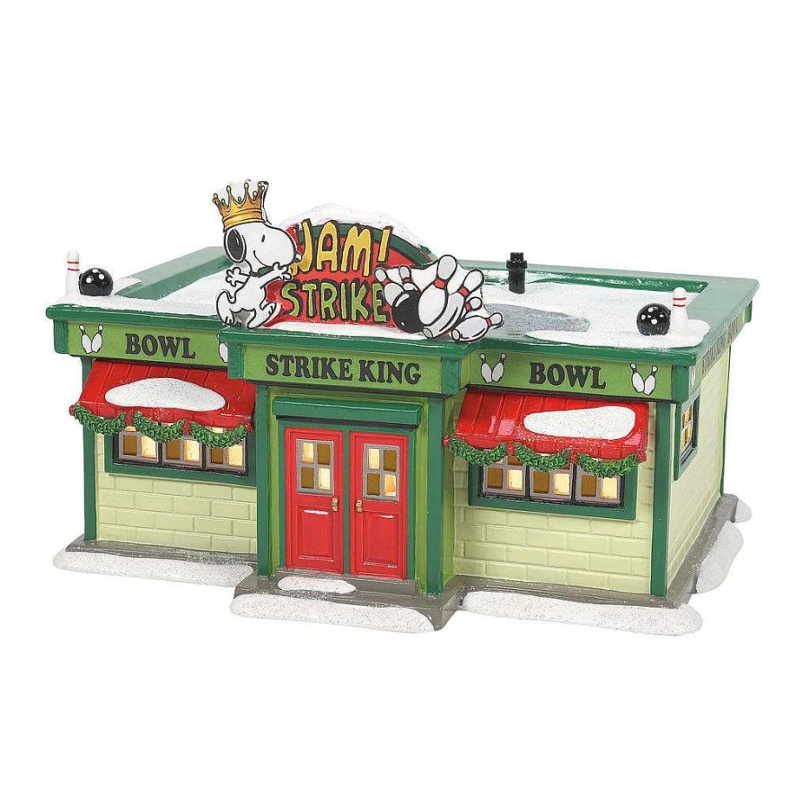 Department 56 Strike King Bowling Alley Peanuts Village