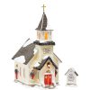 Department 56 Holy Family Church, Set Of 2 Original Snow Village