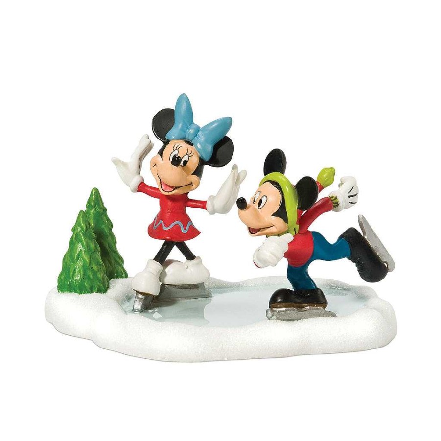 Department 56 Mickey & Minnie Go Skating Disney Village