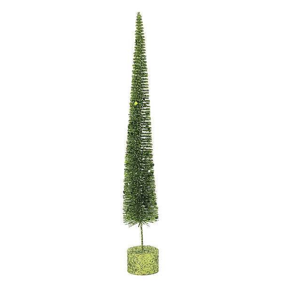 Department 56 Med. Green Glitter Spike Tree Christmas Basics