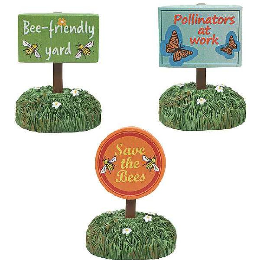 Department 56 Bee Friendly Signs St/3 Village Halloween Accessories